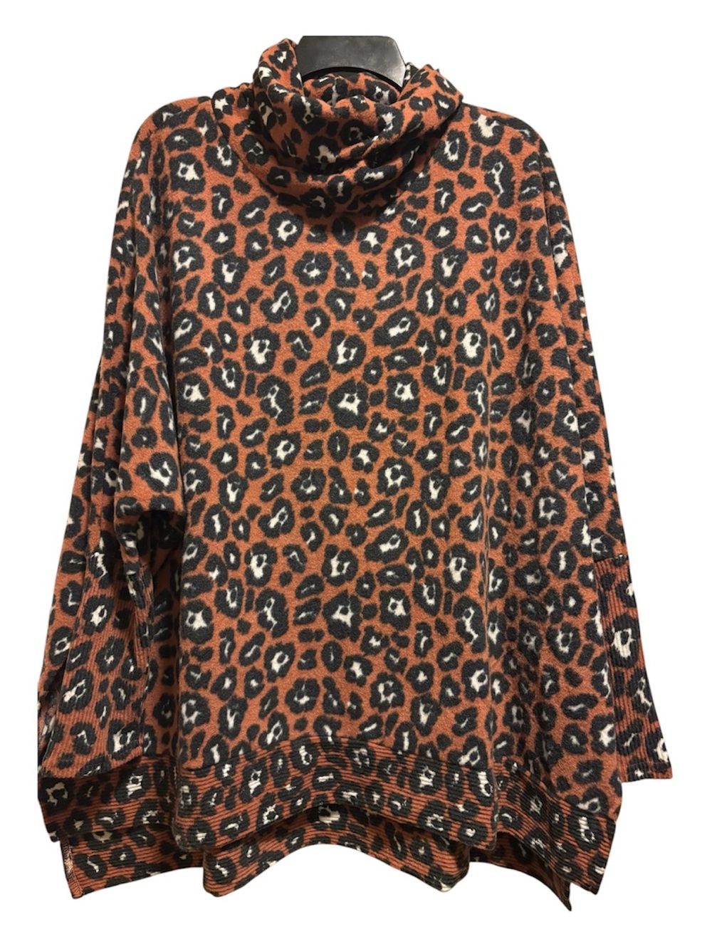 Simply Southern Women's Cheetah Print Turtleneck Smock/Sweater: One Size